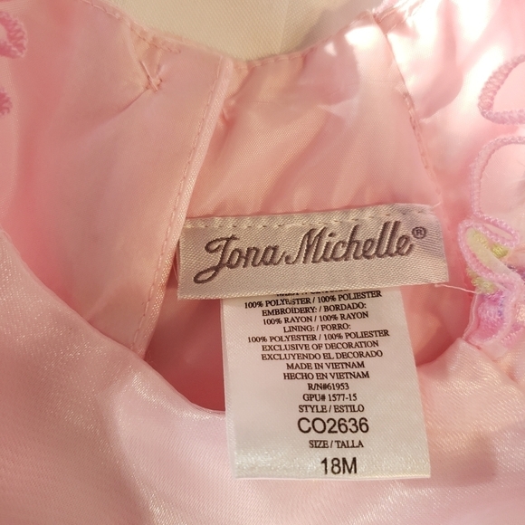 Jona Michelle Pink Floral Short Sleeve Party Girls Dress Size 18 Mo. - Picture 4 of 6
